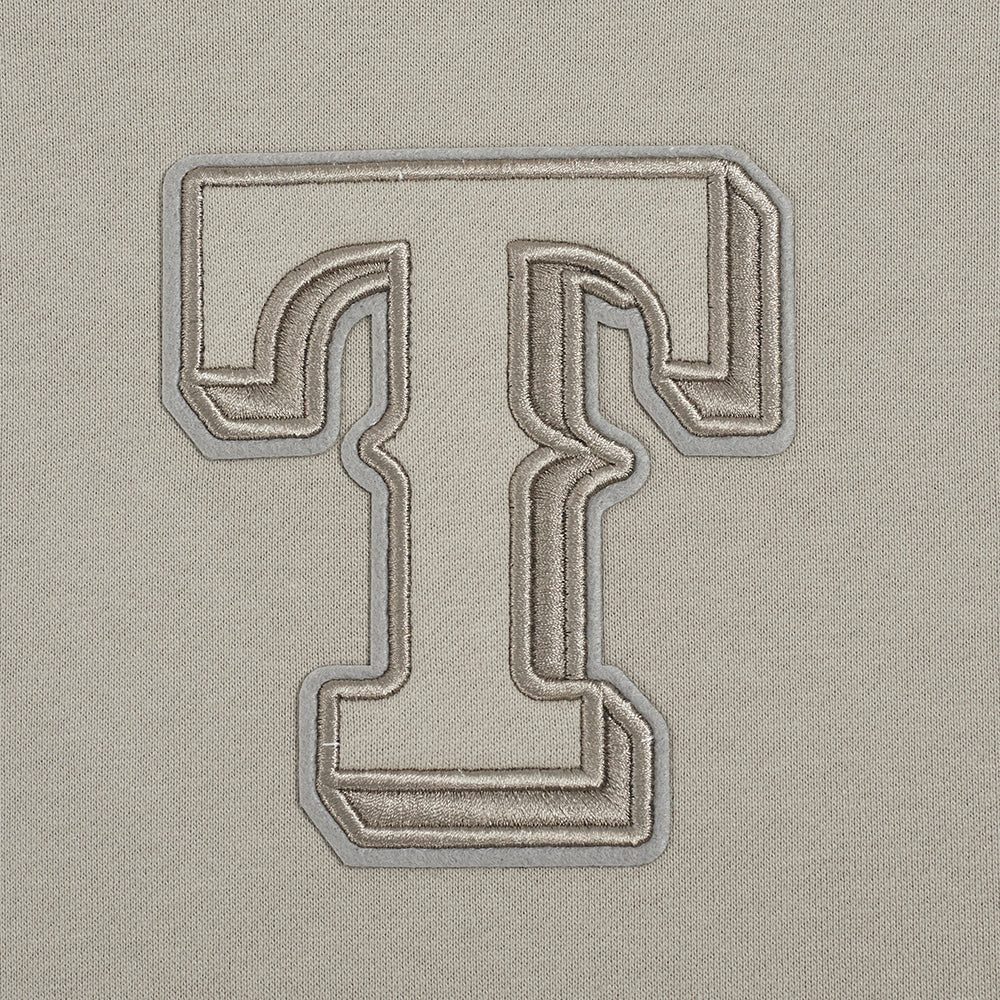 MLB TEXAS RANGERS NEUTRAL CHANDAIL À CAPUCHON EN MOLLETON À ÉPAULES TOMBANTES POUR HOMME (TAUPE)