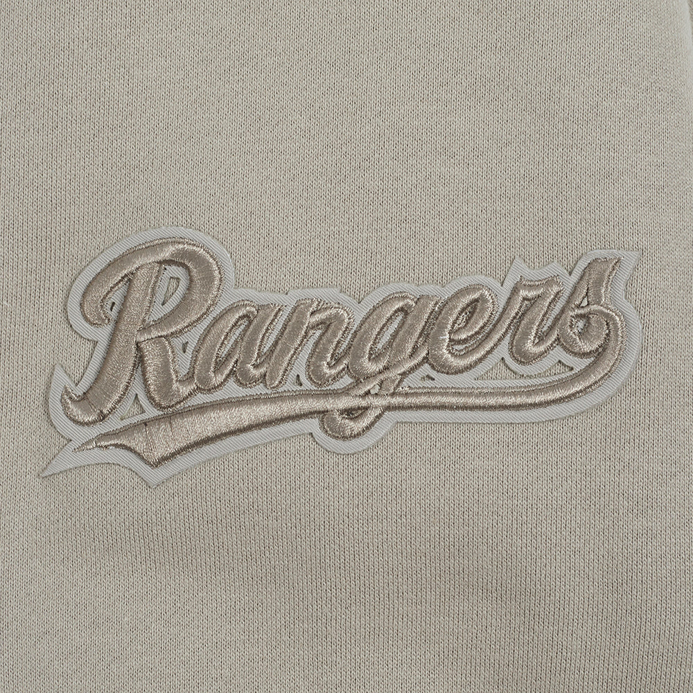 MLB TEXAS RANGERS NEUTRAL CHANDAIL À CAPUCHON EN MOLLETON À ÉPAULES TOMBANTES POUR HOMME (TAUPE)