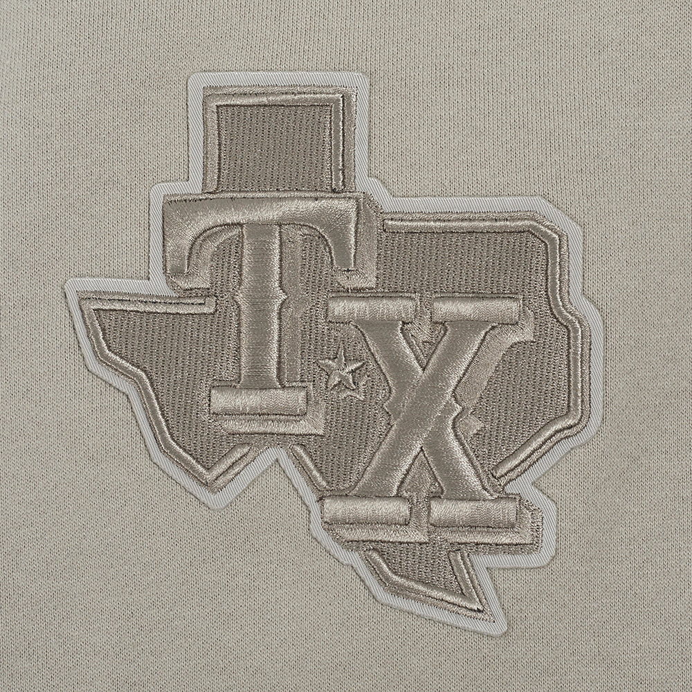 MLB TEXAS RANGERS NEUTRAL CHANDAIL À CAPUCHON EN MOLLETON À ÉPAULES TOMBANTES POUR HOMME (TAUPE)