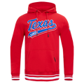 MLB TEXAS RANGERS SCRIPT TAIL CHANDAIL À CAPUCHON EN MOLLETON CÔTELÉ POUR HOMME (ROUGE)
