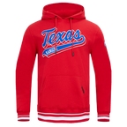 MLB TEXAS RANGERS SCRIPT TAIL CHANDAIL À CAPUCHON EN MOLLETON CÔTELÉ POUR HOMME (ROUGE)
