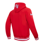 MLB TEXAS RANGERS SCRIPT TAIL CHANDAIL À CAPUCHON EN MOLLETON CÔTELÉ POUR HOMME (ROUGE)