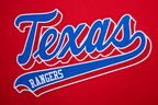 MLB TEXAS RANGERS SCRIPT TAIL CHANDAIL À CAPUCHON EN MOLLETON CÔTELÉ POUR HOMME (ROUGE)
