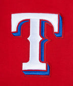 MLB TEXAS RANGERS SCRIPT TAIL CHANDAIL À CAPUCHON EN MOLLETON CÔTELÉ POUR HOMME (ROUGE)