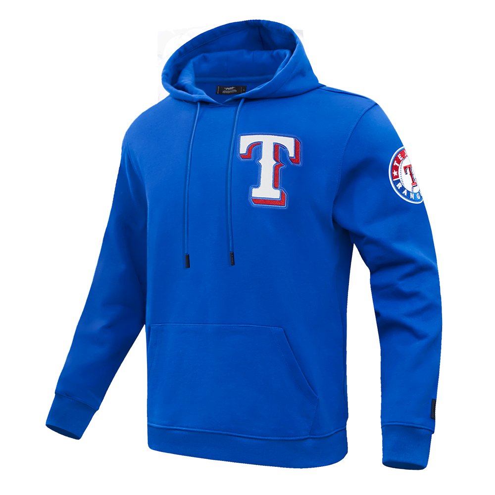 MLB TEXAS RANGERS CLASSIC CHENILLE MEN'S PULLOVER HOODIE (ROYAL BLUE)