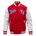 MLB TEXAS RANGERS SCRIPT TAIL MEN'S VARSITY JACKET (RED/WHITE)