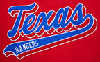 MLB TEXAS RANGERS SCRIPT TAIL MEN'S VARSITY JACKET (RED/WHITE)