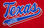 MLB TEXAS RANGERS SCRIPT TAIL MEN'S VARSITY JACKET (RED/WHITE)
