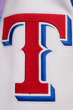 MLB TEXAS RANGERS SCRIPT TAIL MEN'S VARSITY JACKET (ROYAL BLUE/RED)