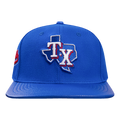 MLB TEXAS RANGERS SCRIPT TAIL CASQUETTE STRAPBACK EN LAINE (BLEU ROYAL)