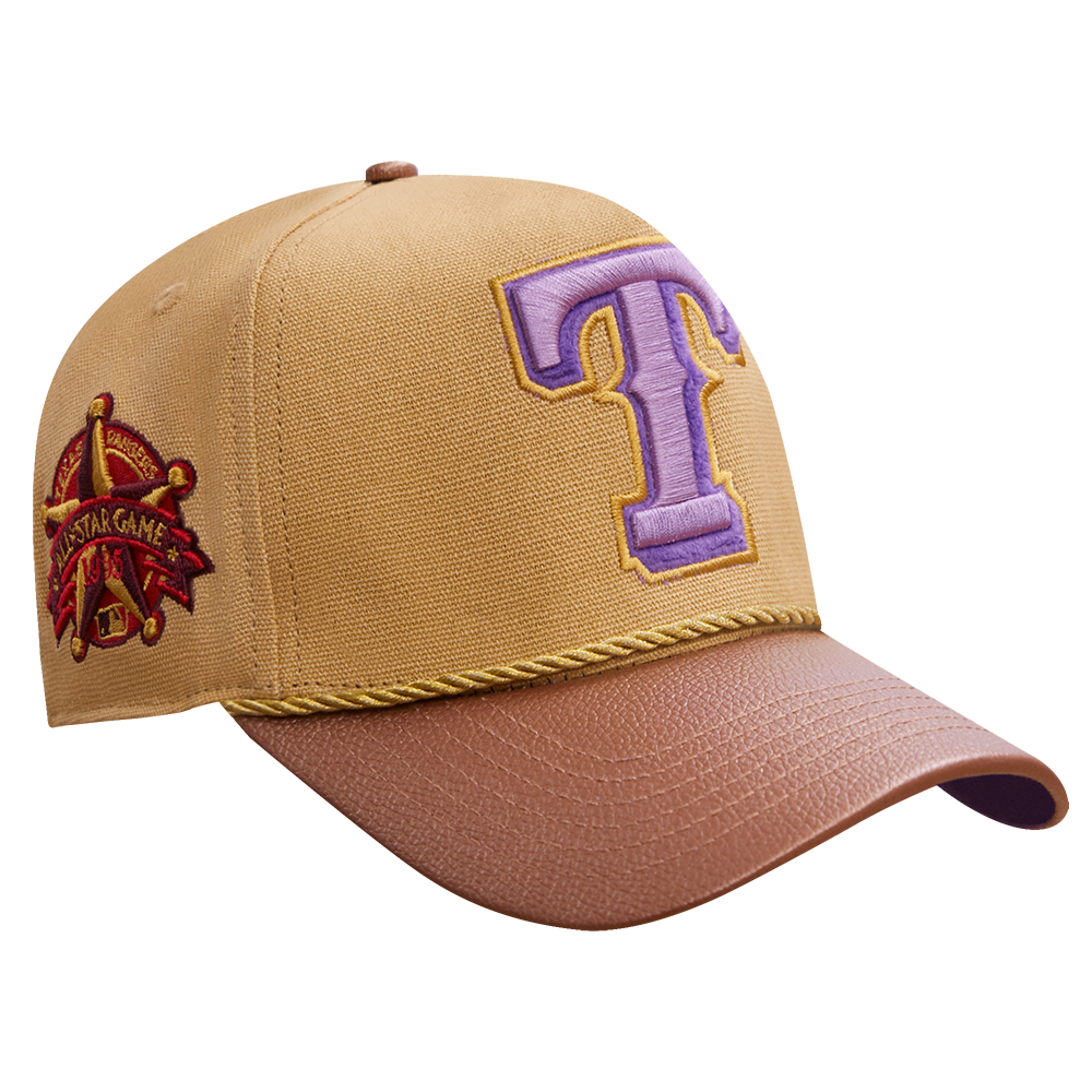 MLB TEXAS RANGERS RESERVE 2 TONE PINCH FRONT STRAPBACK (TAN/ WHEAT)