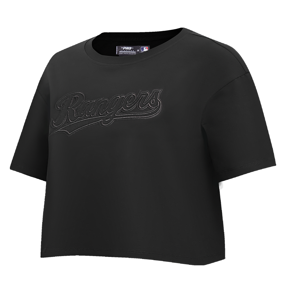 MLB TEXAS RANGERS NEUTRAL WOMEN'S BOXY TOP (BLACK)