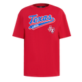MLB TEXAS RANGERS SCRIPT TAIL HAUT DE COUPE BOYFRIEND POUR FEMME (ROUGE)