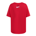 MLB TEXAS RANGERS SCRIPT TAIL HAUT DE COUPE BOYFRIEND POUR FEMME (ROUGE)