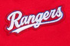 MLB TEXAS RANGERS SCRIPT TAIL HAUT DE COUPE BOYFRIEND POUR FEMME (ROUGE)