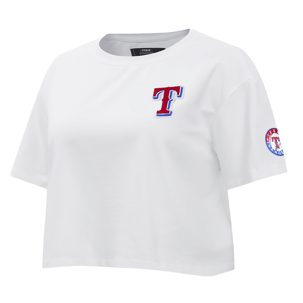 MLB TEXAS RANGERS CLASSIC WOMEN'S BOXY TOP (WHITE)