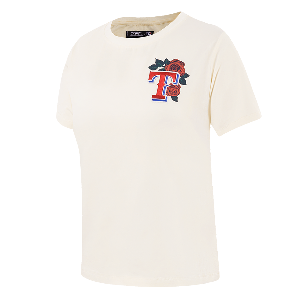 MLB TEXAS RANGERS ROSES WOMEN'S SJ SLIM FIT TOP (EGGSHELL)
