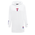 MLB TEXAS RANGERS CLASSIC ROBE À CAPUCHON EN MOLLETON POUR FEMME (BLANC)