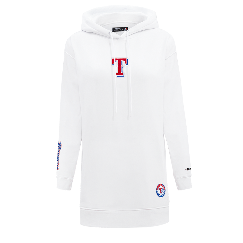 MLB TEXAS RANGERS CLASSIC ROBE À CAPUCHON EN MOLLETON POUR FEMME (BLANC)