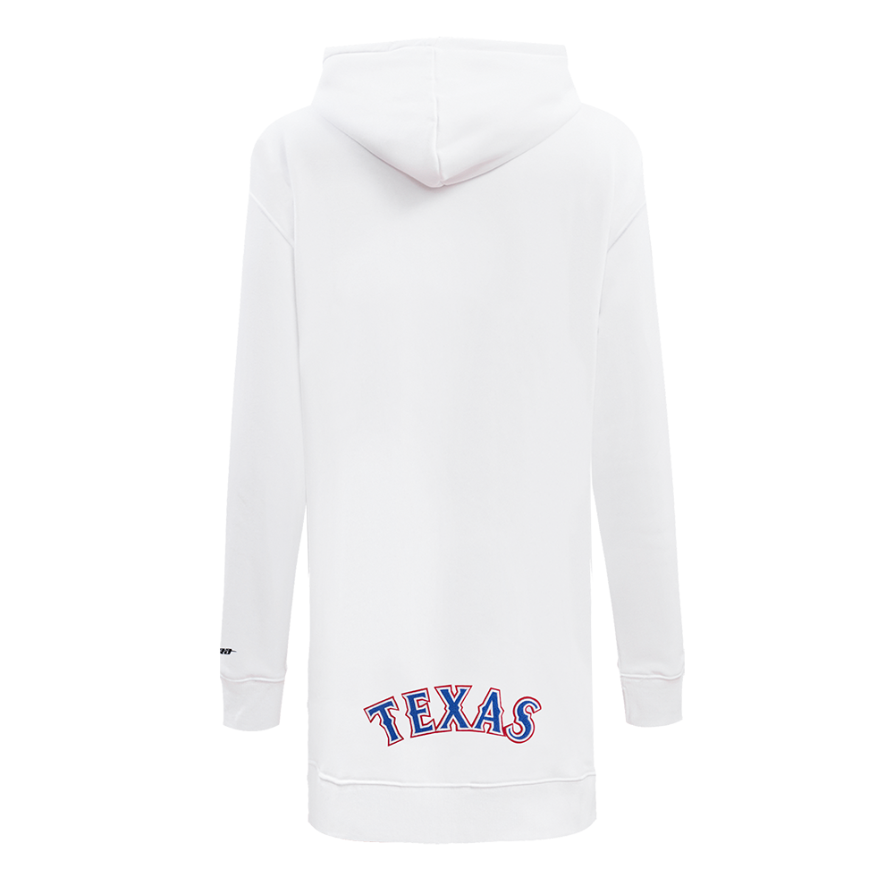 MLB TEXAS RANGERS CLASSIC ROBE À CAPUCHON EN MOLLETON POUR FEMME (BLANC)