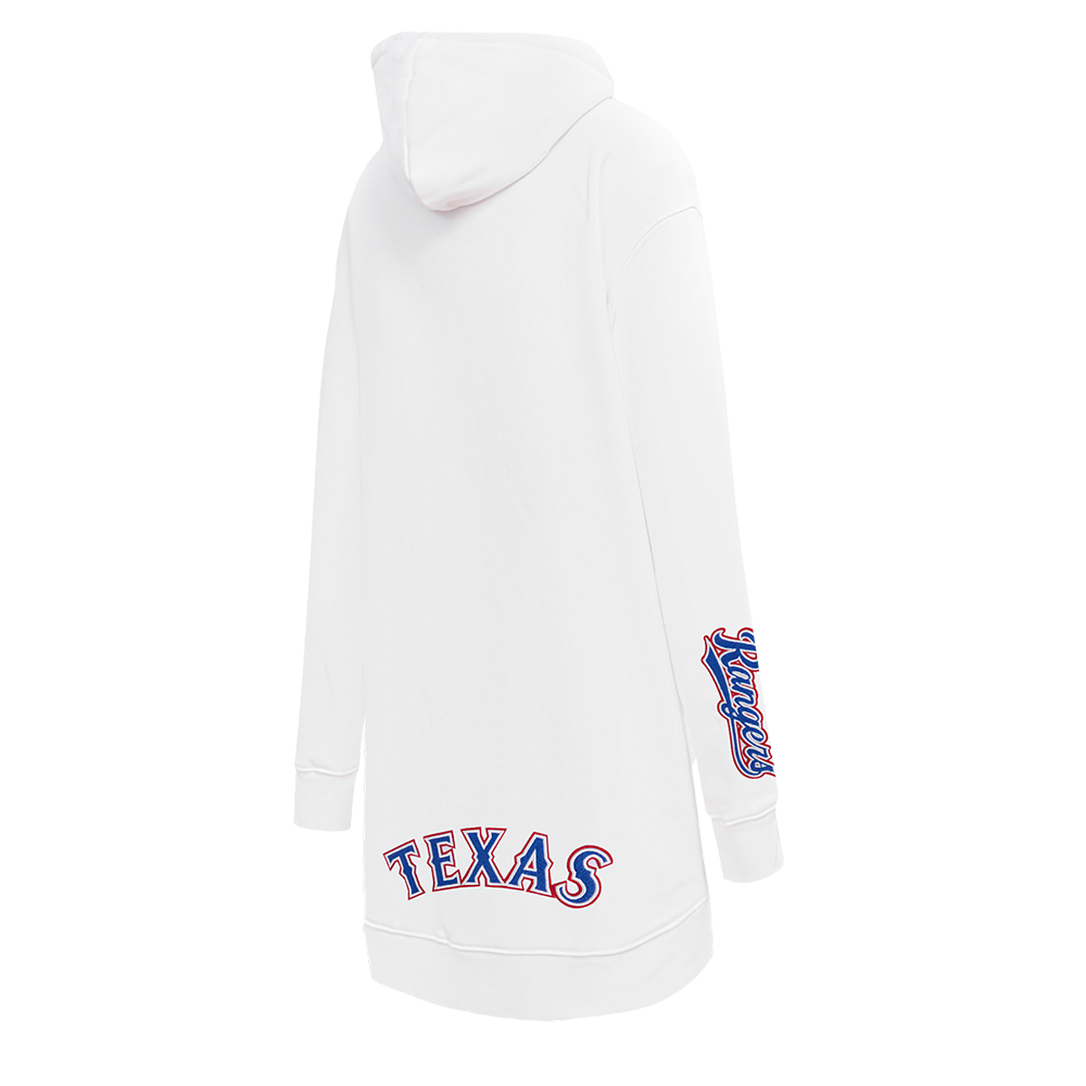 MLB TEXAS RANGERS CLASSIC ROBE À CAPUCHON EN MOLLETON POUR FEMME (BLANC)