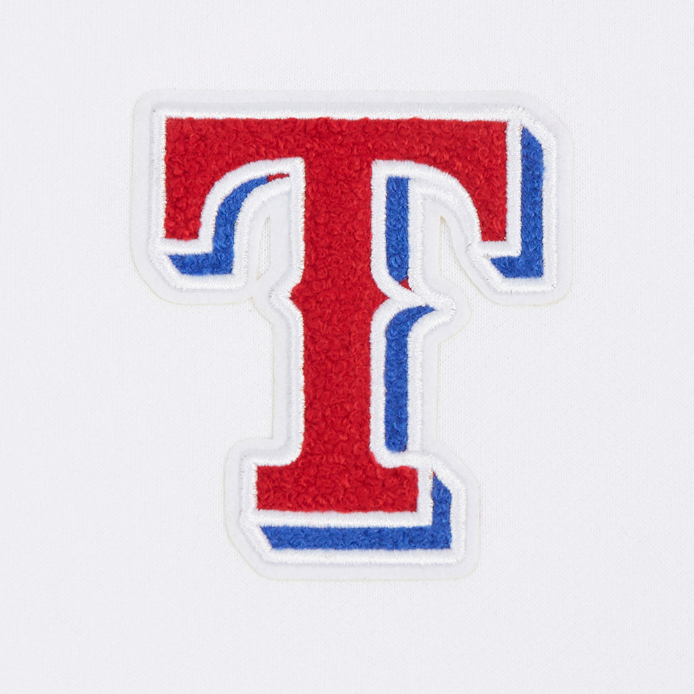 MLB TEXAS RANGERS CLASSIC ROBE À CAPUCHON EN MOLLETON POUR FEMME (BLANC)