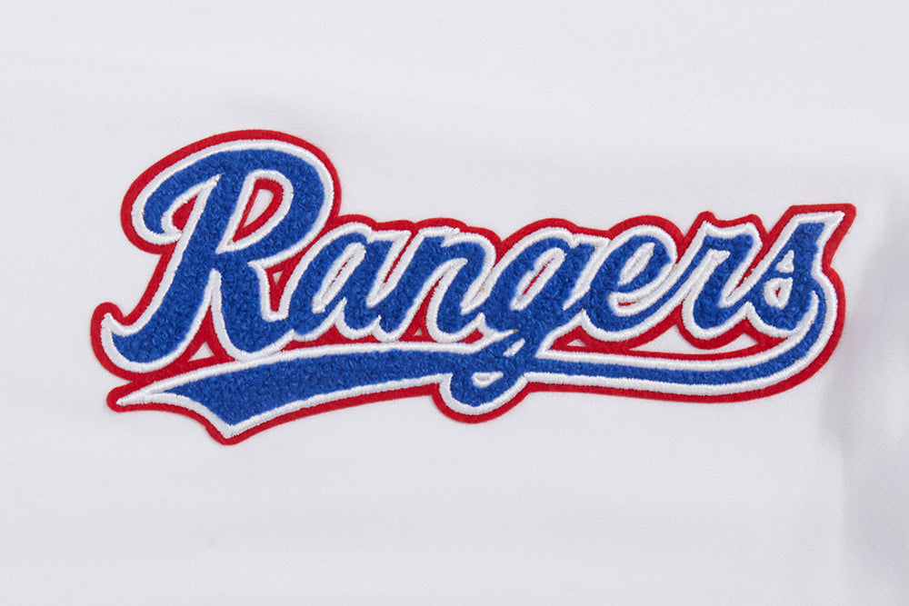 MLB TEXAS RANGERS CLASSIC ROBE À CAPUCHON EN MOLLETON POUR FEMME (BLANC)