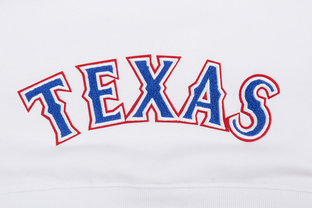 MLB TEXAS RANGERS CLASSIC ROBE À CAPUCHON EN MOLLETON POUR FEMME (BLANC)