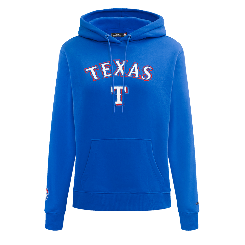 MLB TEXAS RANGERS CLASSIC WOMEN'S FLEECE PULLOVER HOODIE (ROYAL BLUE)