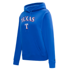 MLB TEXAS RANGERS CLASSIC WOMEN'S FLEECE PULLOVER HOODIE (ROYAL BLUE)
