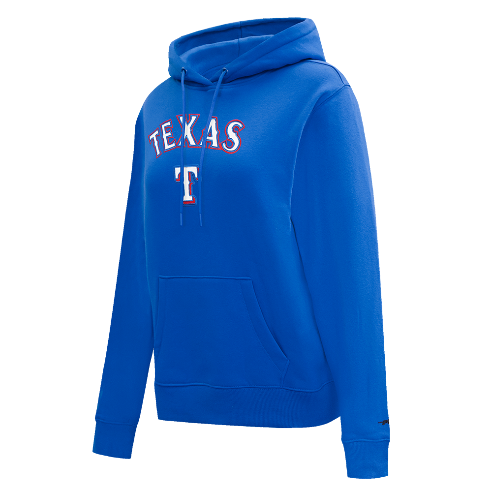 MLB TEXAS RANGERS CLASSIC WOMEN'S FLEECE PULLOVER HOODIE (ROYAL BLUE)
