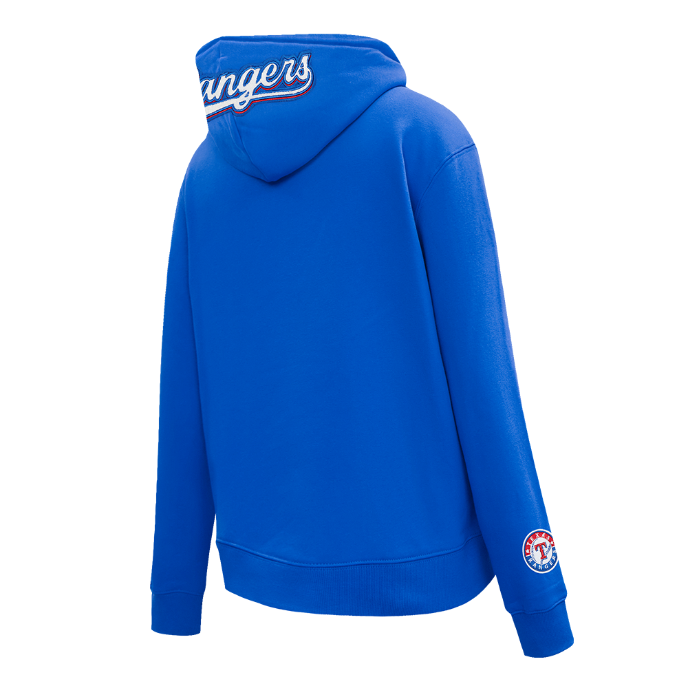 MLB TEXAS RANGERS CLASSIC WOMEN'S FLEECE PULLOVER HOODIE (ROYAL BLUE)