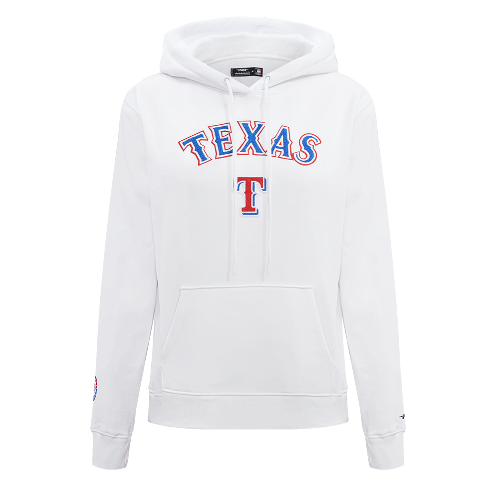 MLB TEXAS RANGERS CLASSIC WOMEN'S FLEECE PULLOVER HOODIE (WHITE)