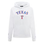 MLB TEXAS RANGERS CLASSIC WOMEN'S FLEECE PULLOVER HOODIE (WHITE)