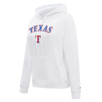 MLB TEXAS RANGERS CLASSIC WOMEN'S FLEECE PULLOVER HOODIE (WHITE)