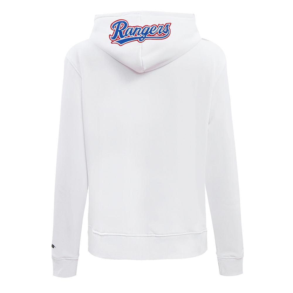 MLB TEXAS RANGERS CLASSIC WOMEN'S FLEECE PULLOVER HOODIE (WHITE)