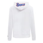 MLB TEXAS RANGERS CLASSIC WOMEN'S FLEECE PULLOVER HOODIE (WHITE)