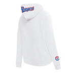 MLB TEXAS RANGERS CLASSIC WOMEN'S FLEECE PULLOVER HOODIE (WHITE)