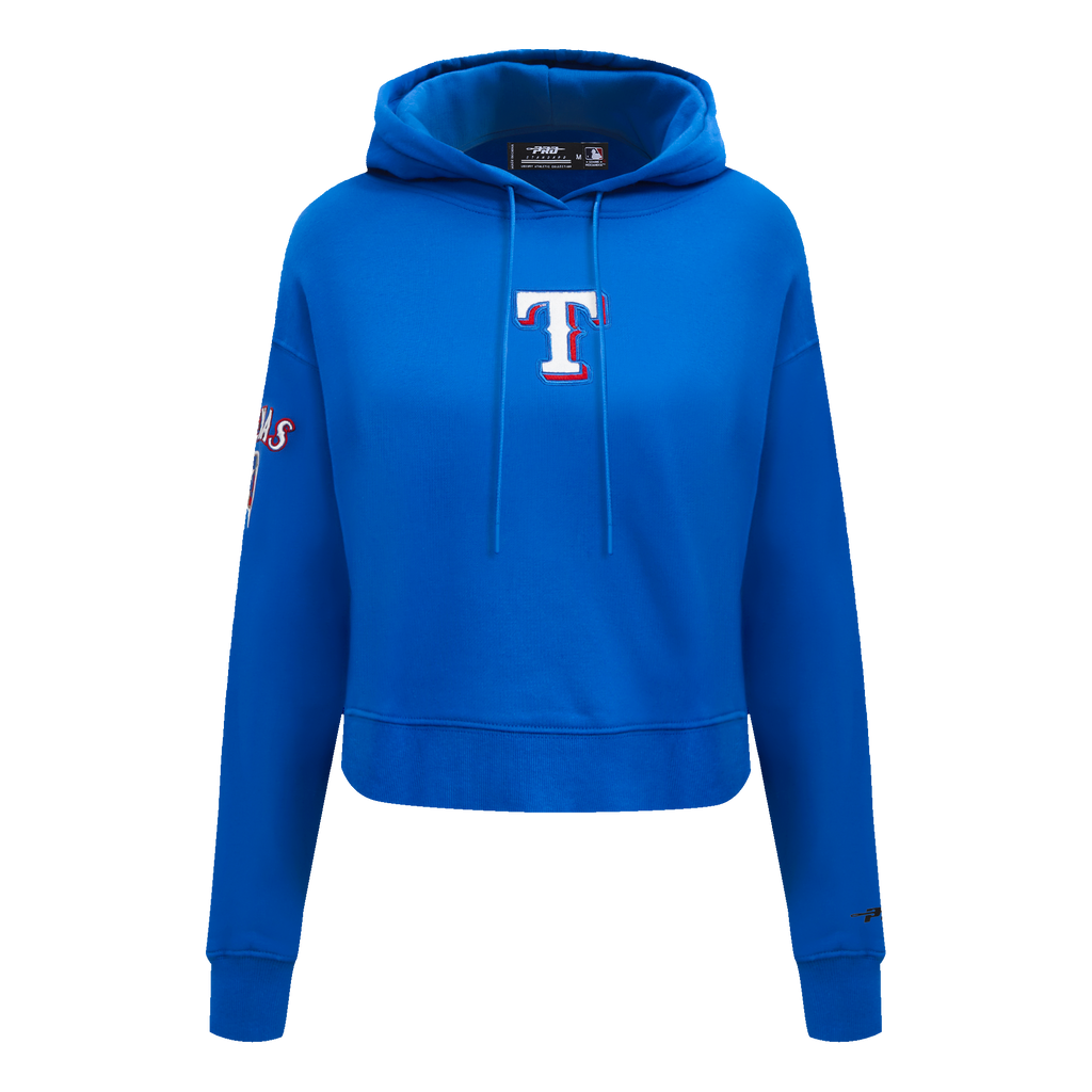 MLB TEXAS RANGERS CLASSIC CHANDAIL À CAPUCHON COURT POUR FEMME (BLEU ROYAL)