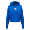 MLB TEXAS RANGERS CLASSIC CHANDAIL À CAPUCHON COURT POUR FEMME (BLEU ROYAL)