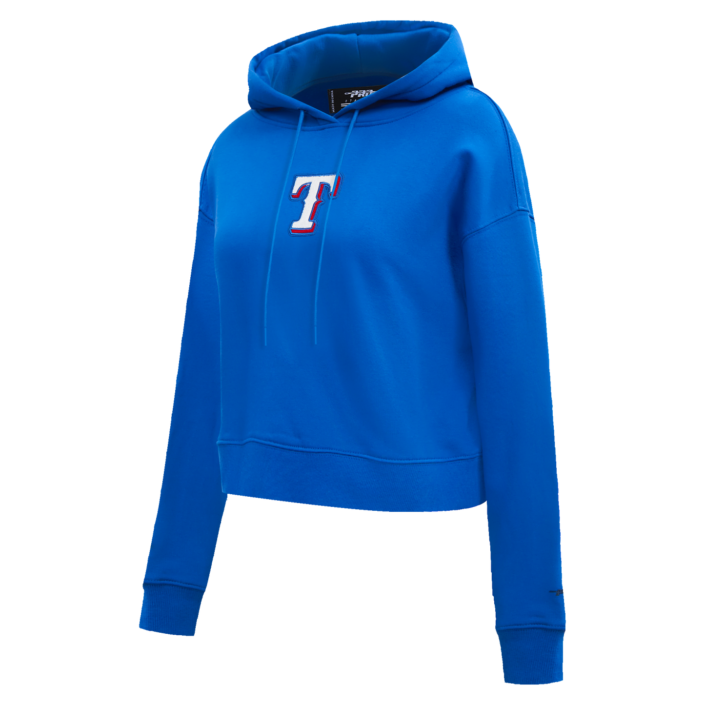 MLB TEXAS RANGERS CLASSIC WOMEN'S CROPPED PULLOVER HOODIE (ROYAL BLUE)