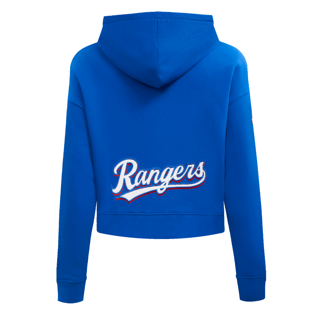 MLB TEXAS RANGERS CLASSIC CHANDAIL À CAPUCHON COURT POUR FEMME (BLEU ROYAL)