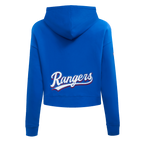 MLB TEXAS RANGERS CLASSIC CHANDAIL À CAPUCHON COURT POUR FEMME (BLEU ROYAL)