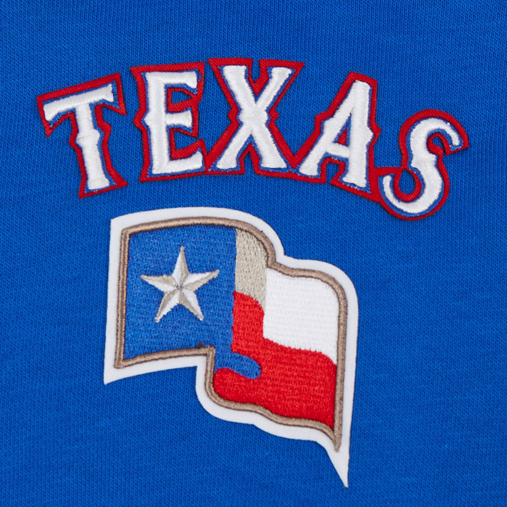 MLB TEXAS RANGERS CLASSIC CHANDAIL À CAPUCHON COURT POUR FEMME (BLEU ROYAL)