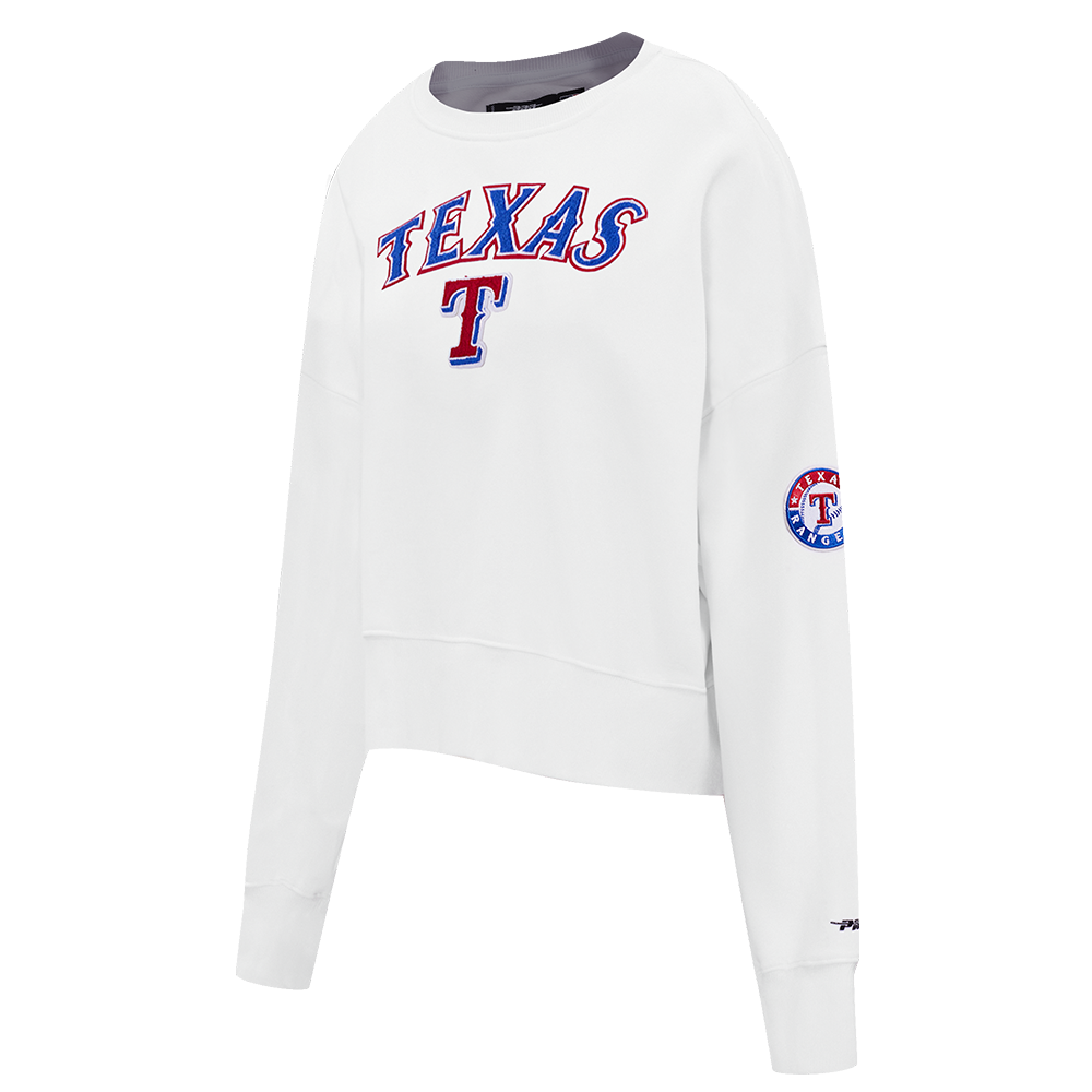 MLB TEXAS RANGERS CLASSIC WOMEN'S CREWNECK (WHITE)