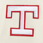 MLB TEXAS RANGERS RETRO CLASSIC CHANDAIL À CAPUCHON COURT CÔTELÉ POUR FEMME (COQUILLE D'ŒUF/BLEU ROYAL)