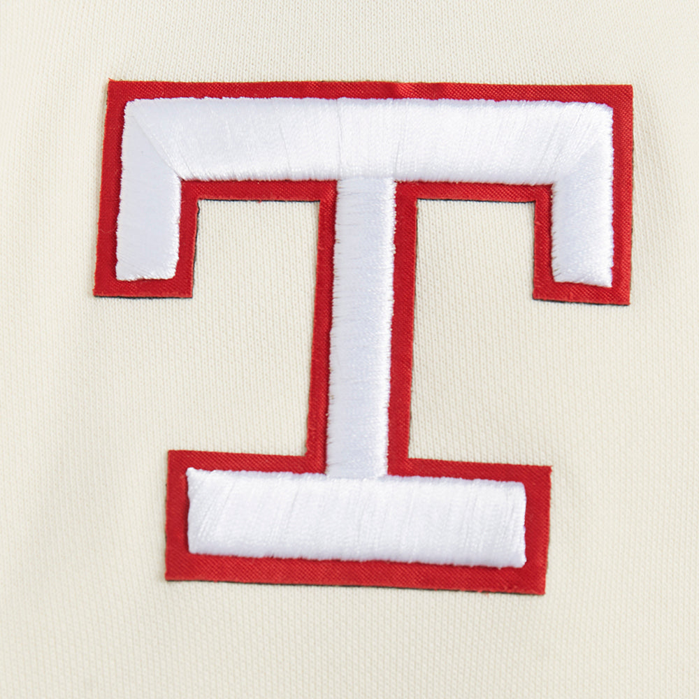 MLB TEXAS RANGERS RETRO CLASSIC CHANDAIL À CAPUCHON COURT CÔTELÉ POUR FEMME (COQUILLE D'ŒUF/BLEU ROYAL)