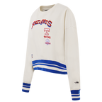 MLB TEXAS RANGERS RETRO CLASSIC CHANDAIL À COL ROND CÔTELÉ POUR FEMME (COQUILLE D'ŒUF/BLEU ROYAL)