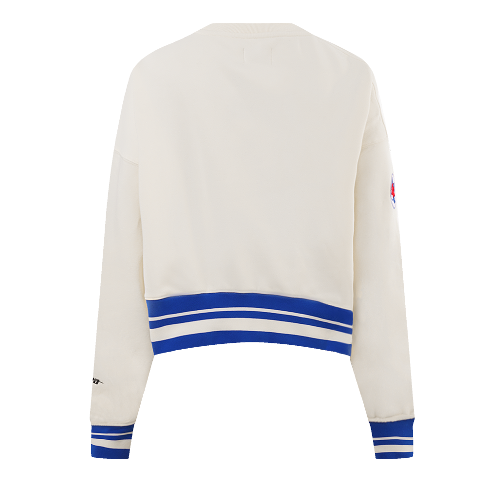 MLB TEXAS RANGERS RETRO CLASSIC CHANDAIL À COL ROND CÔTELÉ POUR FEMME (COQUILLE D'ŒUF/BLEU ROYAL)