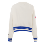 MLB TEXAS RANGERS RETRO CLASSIC CHANDAIL À COL ROND CÔTELÉ POUR FEMME (COQUILLE D'ŒUF/BLEU ROYAL)
